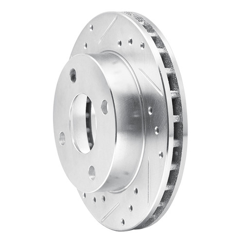 R1 81-94 Ford Escort Front Left Drilled & Slotted Silver Brake Rotor