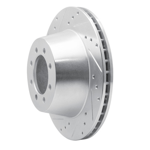 R1 68-76 Ford E-350 Econoline Front Left Drilled & Slotted Silver Brake Rotor