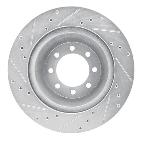 R1 68-76 Ford E-350 Econoline Front Left Drilled & Slotted Silver Brake Rotor