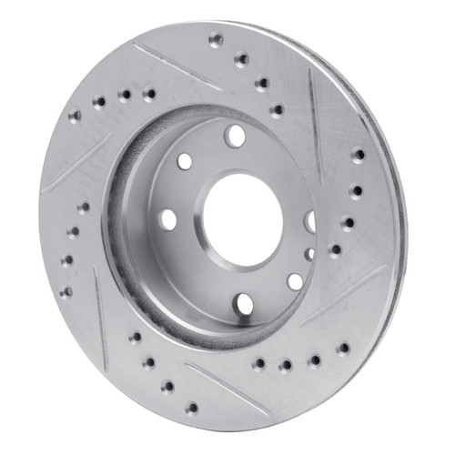 R1 94-97 Ford ASPIRE Front Left Drilled & Slotted Silver Brake Rotor