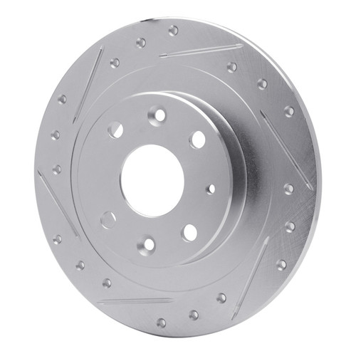 R1 90-03 Ford Escort Rear Left Drilled & Slotted Silver Brake Rotor