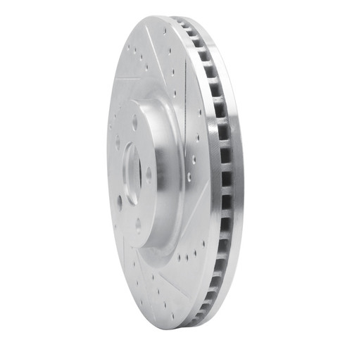 R1 15-20 Ford Edge Front Right Drilled & Slotted Silver Brake Rotor