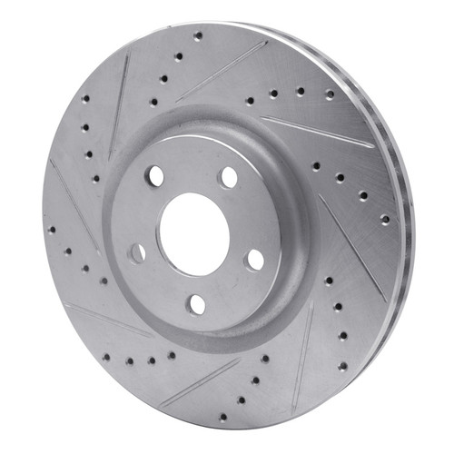 R1 15-20 Ford Edge Front Left Drilled & Slotted Silver Brake Rotor