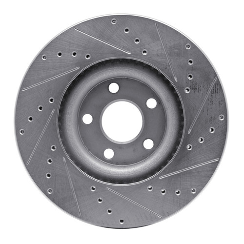 R1 15-20 Ford Edge Front Left Drilled & Slotted Silver Brake Rotor