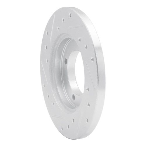 R1 88-93 Ford Festiva Front Right Drilled & Slotted Silver Brake Rotor