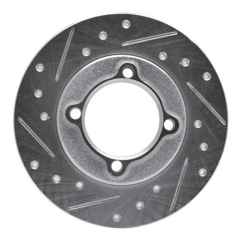 R1 88-93 Ford Festiva Front Left Drilled & Slotted Silver Brake Rotor
