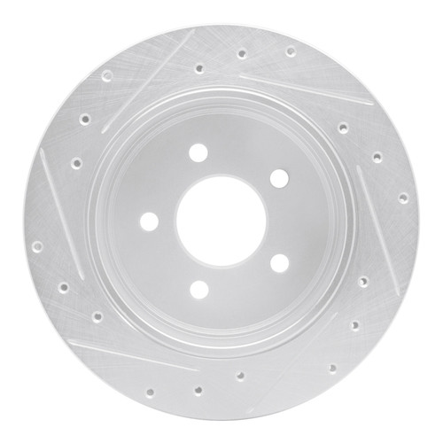 R1 10-11 Ford Ranger (USA/Canada) Rear Right Drilled & Slotted Silver Brake Rotor