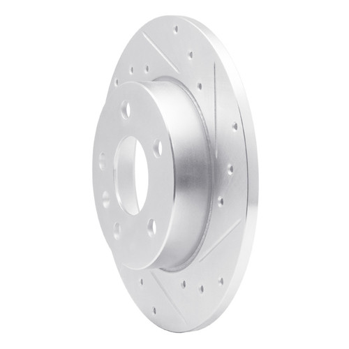 R1 02-08 Chevrolet Zafira (Mexico) Rear Right Drilled & Slotted Silver Brake Rotor