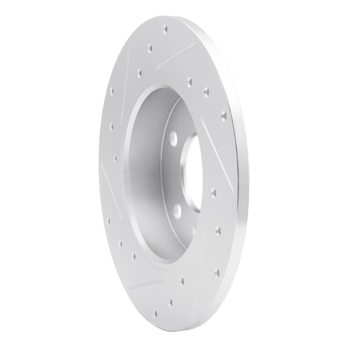 R1 02-08 Chevrolet Zafira (Mexico) Rear Right Drilled & Slotted Silver Brake Rotor