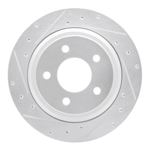 R1 10-11 Ford Ranger (USA/Canada) Rear Left Drilled & Slotted Silver Brake Rotor