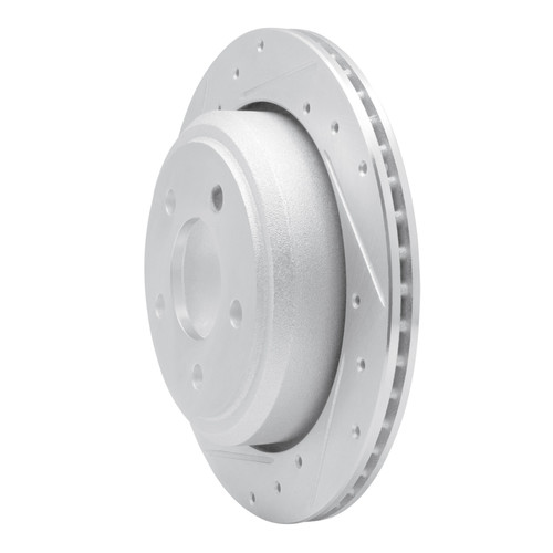 R1 10-11 Ford Ranger (USA/Canada) Rear Left Drilled & Slotted Silver Brake Rotor