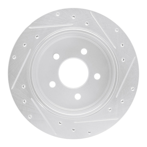 R1 10-11 Ford Ranger (USA/Canada) Rear Left Drilled & Slotted Silver Brake Rotor