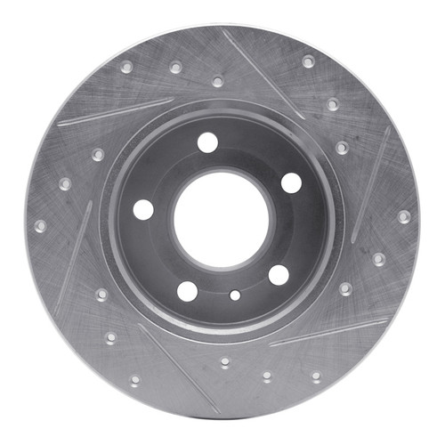 R1 02-08 Chevrolet Meriva (Mexico) Rear Left Drilled & Slotted Silver Brake Rotor