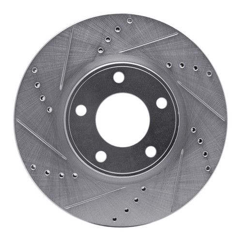 R1 07-08 Ford Edge Front Left Drilled & Slotted Silver Brake Rotor