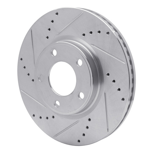 R1 07-08 Ford Edge Front Left Drilled & Slotted Silver Brake Rotor