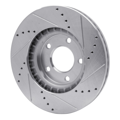 R1 07-08 Ford Edge Front Left Drilled & Slotted Silver Brake Rotor