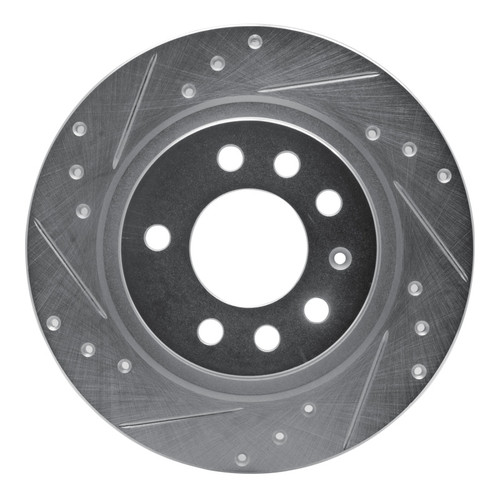 R1 06-10 Pontiac SOLSTICE Rear Left Drilled & Slotted Silver Brake Rotor