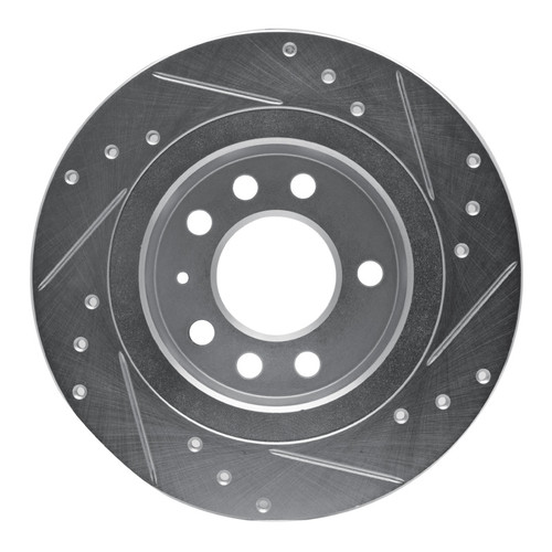 R1 06-10 Pontiac SOLSTICE Rear Left Drilled & Slotted Silver Brake Rotor