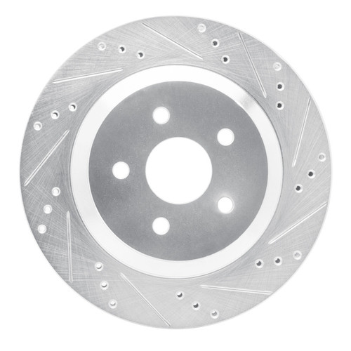 R1 04-07 Ford Freestar Rear Right Drilled & Slotted Silver Brake Rotor
