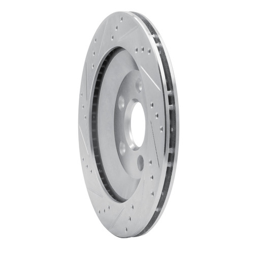 R1 04-07 Ford Freestar Rear Right Drilled & Slotted Silver Brake Rotor