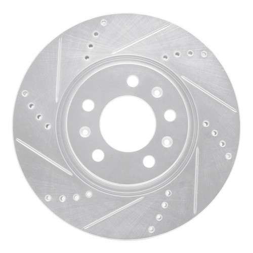 R1 06-10 Pontiac SOLSTICE Front Left Drilled & Slotted Silver Brake Rotor