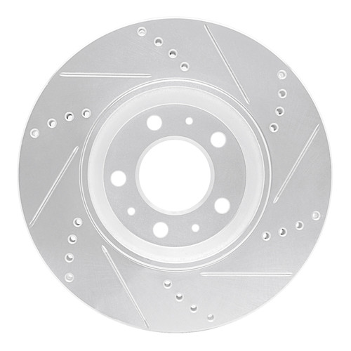 R1 06-10 Pontiac SOLSTICE Front Left Drilled & Slotted Silver Brake Rotor