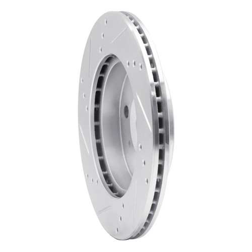 R1 91-02 Saturn SC Front Right Drilled & Slotted Silver Brake Rotor