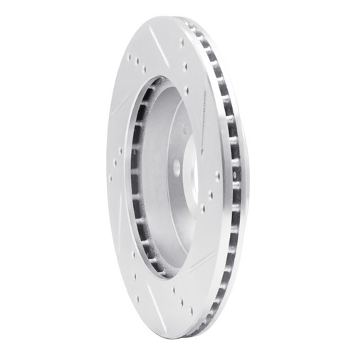 R1 91-02 Saturn SC Front Left Drilled & Slotted Silver Brake Rotor