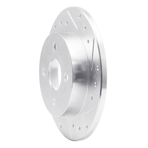 R1 91-98 Saturn SC1 Rear Right Drilled & Slotted Silver Brake Rotor