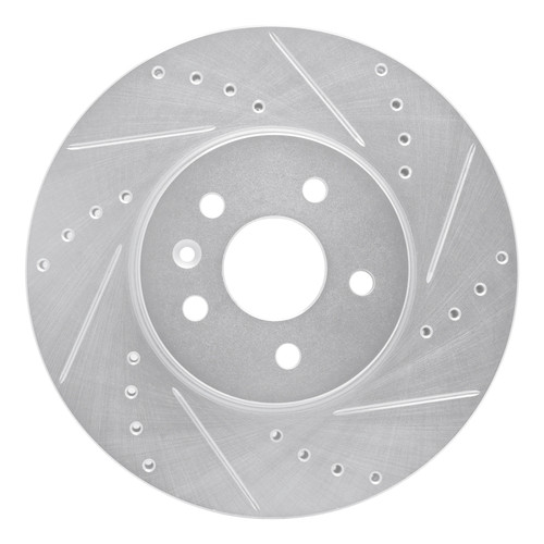 R1 13-22 Buick Encore Front Right Drilled & Slotted Silver Brake Rotor