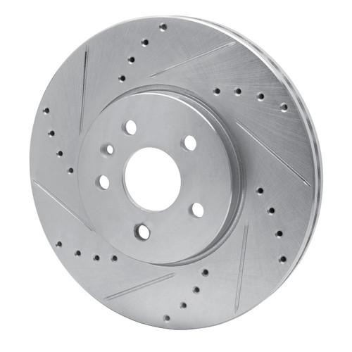 R1 13-22 Buick Encore Front Left Drilled & Slotted Silver Brake Rotor