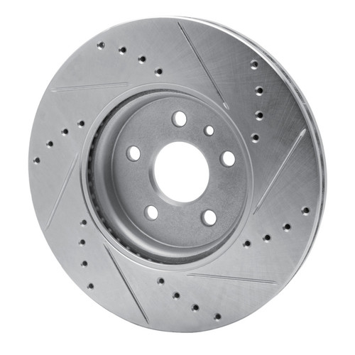 R1 13-22 Buick Encore Front Left Drilled & Slotted Silver Brake Rotor