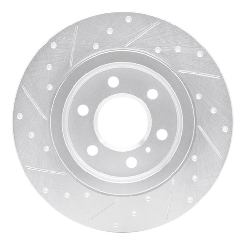 R1 06-09 Buick TERRAZA Rear Right Drilled & Slotted Silver Brake Rotor