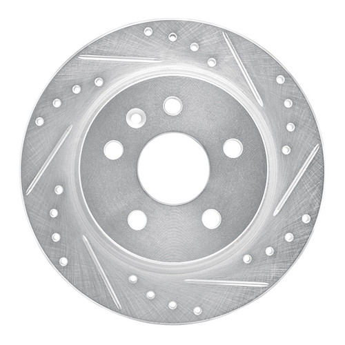R1 11-22 Buick Encore Rear Right Drilled & Slotted Silver Brake Rotor