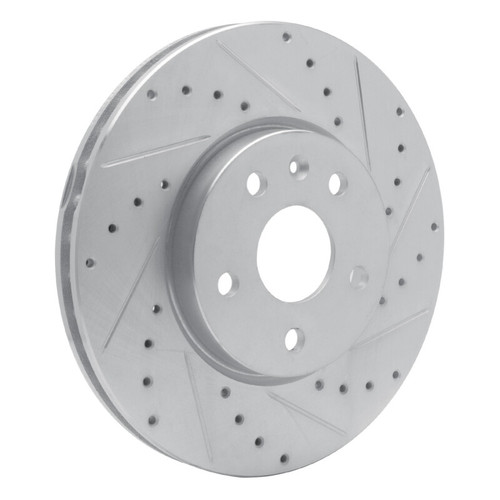 R1 10-25 Buick ALLURE Front Right Drilled & Slotted Silver Brake Rotor