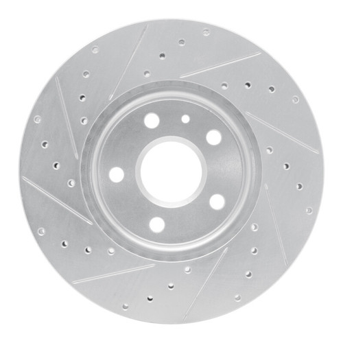 R1 10-25 Buick ALLURE Front Right Drilled & Slotted Silver Brake Rotor