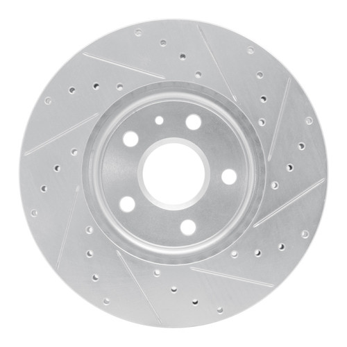 R1 10-25 Buick ALLURE Front Left Drilled & Slotted Silver Brake Rotor