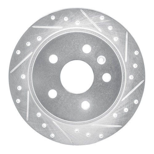 R1 11-16 Buick Regal Rear Right Drilled & Slotted Silver Brake Rotor