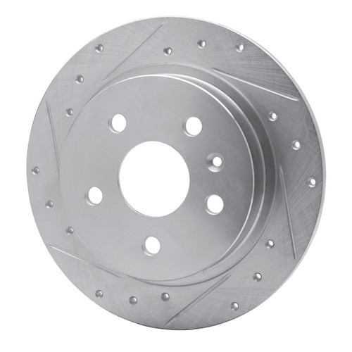 R1 11-16 Buick LaCrosse Rear Left Drilled & Slotted Silver Brake Rotor