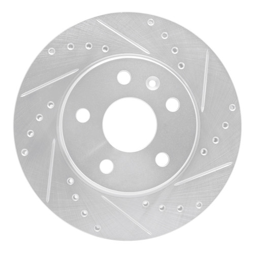 R1 11-16 Buick LaCrosse Front Right Drilled & Slotted Silver Brake Rotor