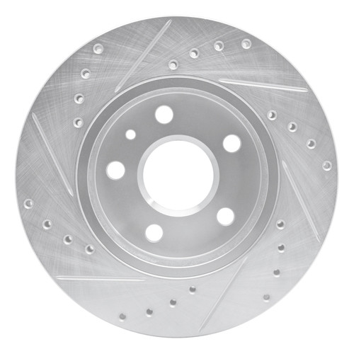 R1 11-16 Buick LaCrosse Front Right Drilled & Slotted Silver Brake Rotor