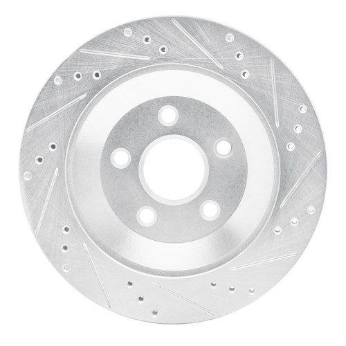 R1 04-07 Ford Freestar Rear Left Drilled & Slotted Silver Brake Rotor