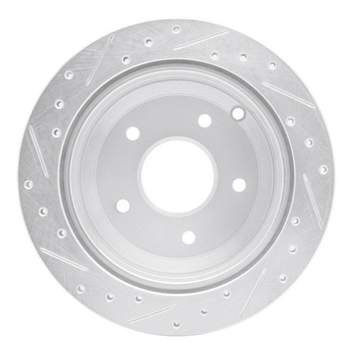R1 05-06 Pontiac GTO Rear Right Drilled & Slotted Silver Brake Rotor
