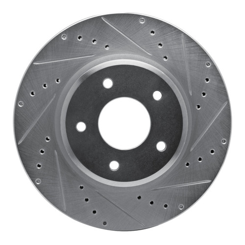R1 05-06 Pontiac GTO Front Right Drilled & Slotted Silver Brake Rotor