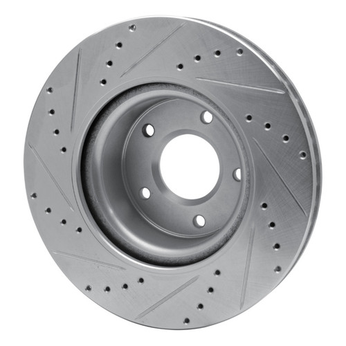 R1 05-06 Pontiac GTO Front Right Drilled & Slotted Silver Brake Rotor