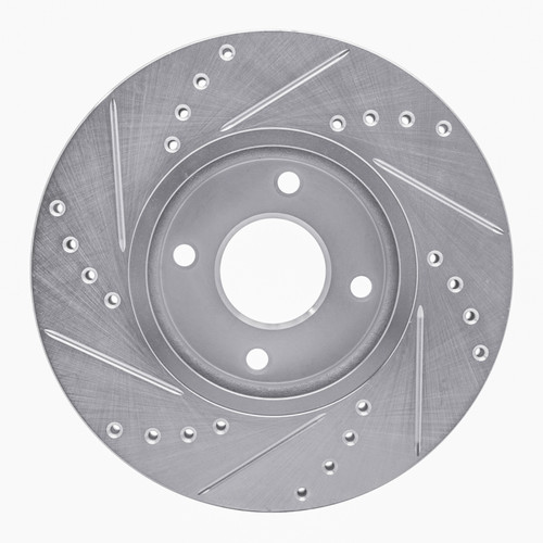 R1 14-23 Ford Fiesta (USA/Canada) Front Right Drilled & Slotted Silver Brake Rotor