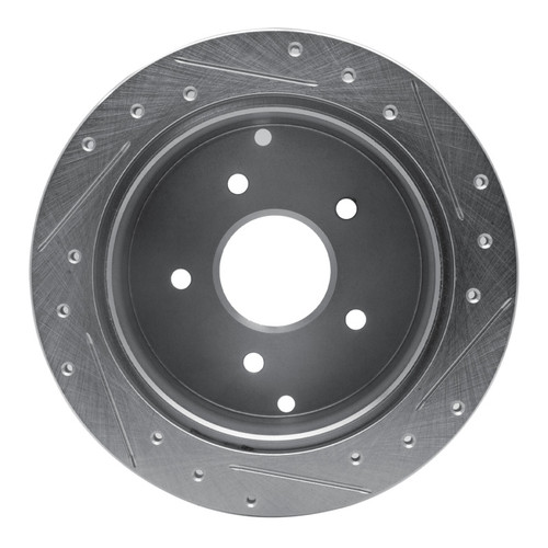 R1 04-04 Pontiac GTO Rear Left Drilled & Slotted Silver Brake Rotor