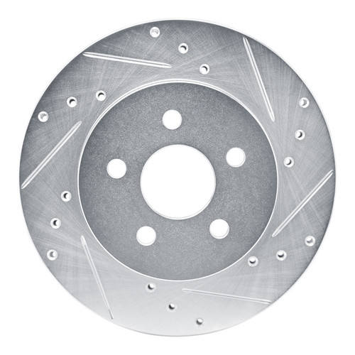 R1 88-88 Pontiac Fiero Rear RightFront Right Drilled & Slotted Silver Brake Rotor