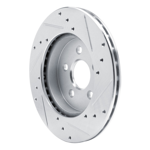 R1 88-88 Pontiac Fiero Front LeftRear Left Drilled & Slotted Silver Brake Rotor