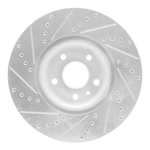 R1 13-20 Ford FusIon Front Right Drilled & Slotted Silver Brake Rotor